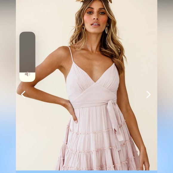 Selfie Leslie Jocelyn Cami strap waist tie frill dress medium - Picture 2 of 13